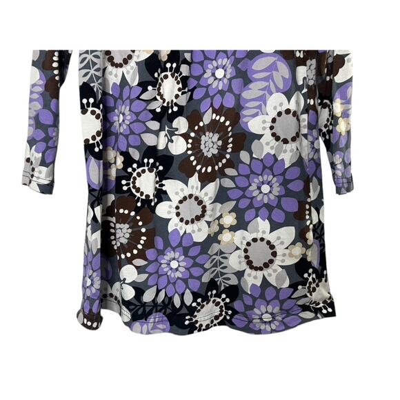 Hanna Andersson Purple & Gray Floral Long Sleeve Shift Dress FALL 120 US 6-7 - Picture 4 of 7